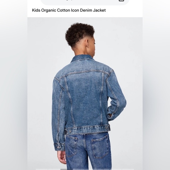 Gap Kids Organic Cotton Icon Denim Jacket Size XL - Picture 4 of 7